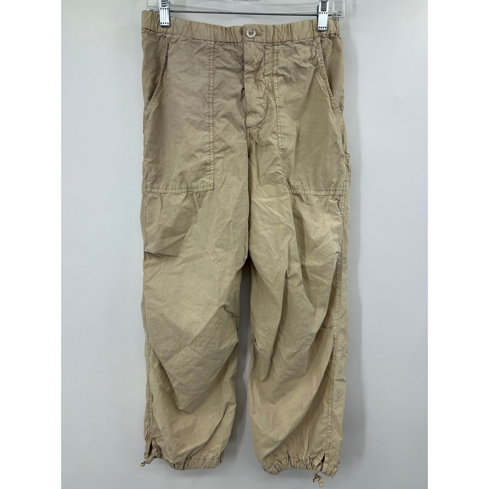 YFB Young Fabulous & Broke Tan Khaki Cargo Jogger Pants Women XS Elastic Waist